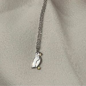 Sterling silver puffin pendant